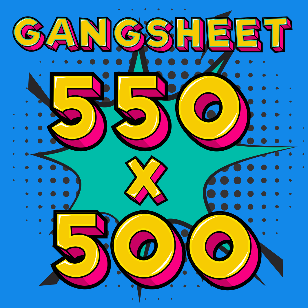 dtf print sheet 550mm x 500mm